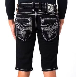 🆕️Rock Revival Black Greyton Shorts. Men's Size: Waist 30x14 Inseam.